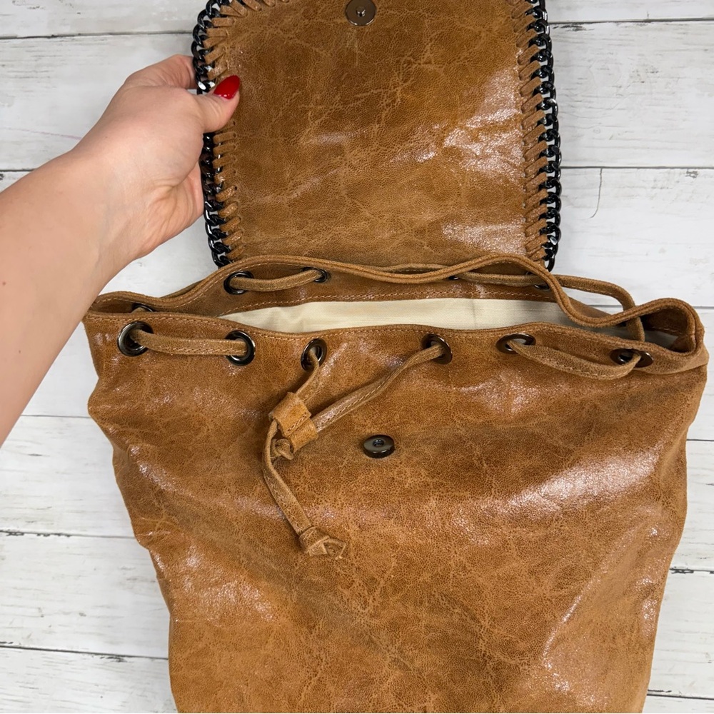 Genuine Leather Italian Made Flap Backpack - Picture 3 of 5